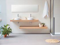 Ideas para combinar un mueble para baño de color madera