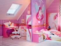 Dormitorio en la buhardilla para chicas