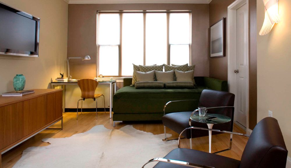 Sofá-cama en estudio