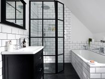 Cómo combinar muebles de baño en negro y blanco